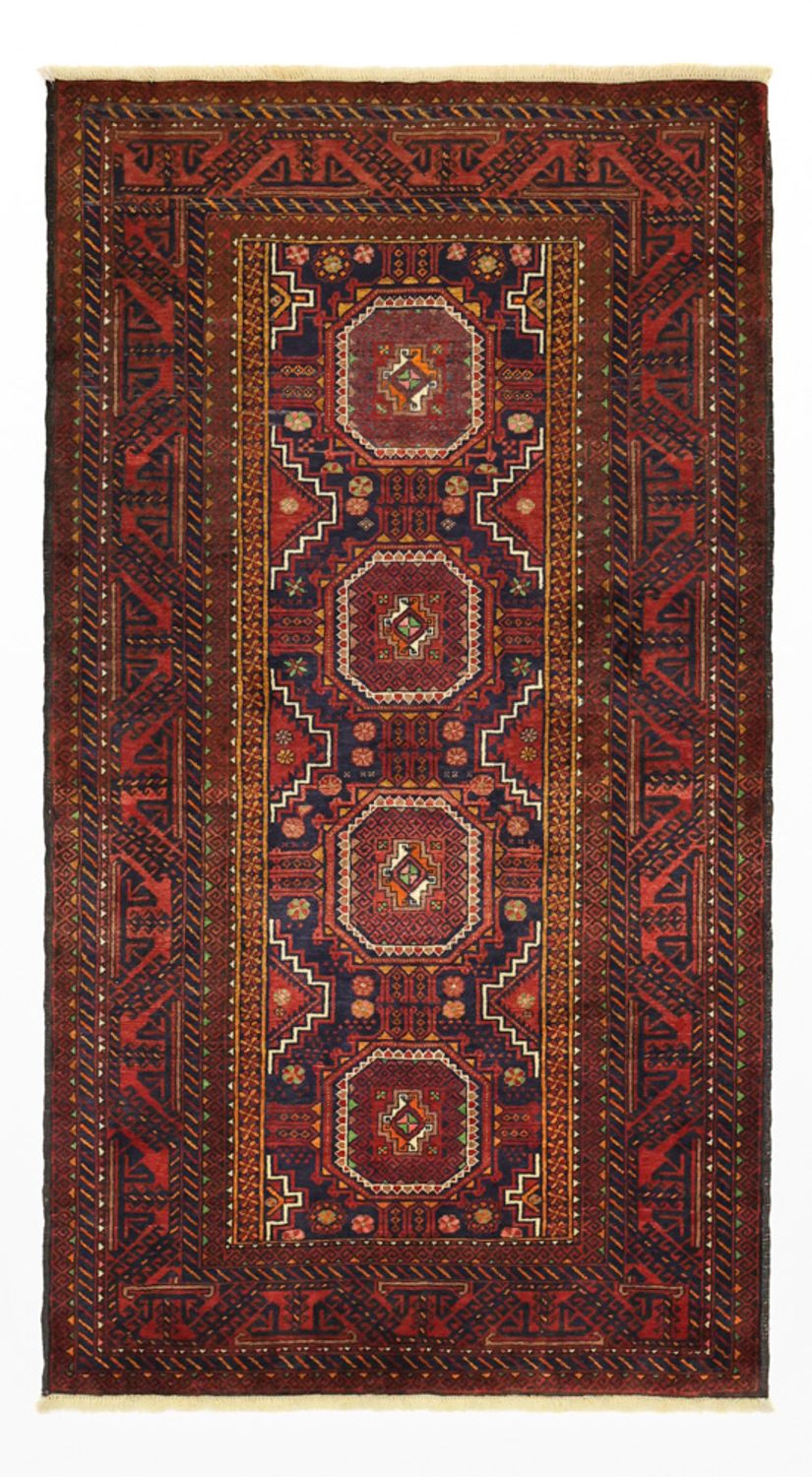 Løber Baluch-tæppe - 188 x 101 cm - mørkerød