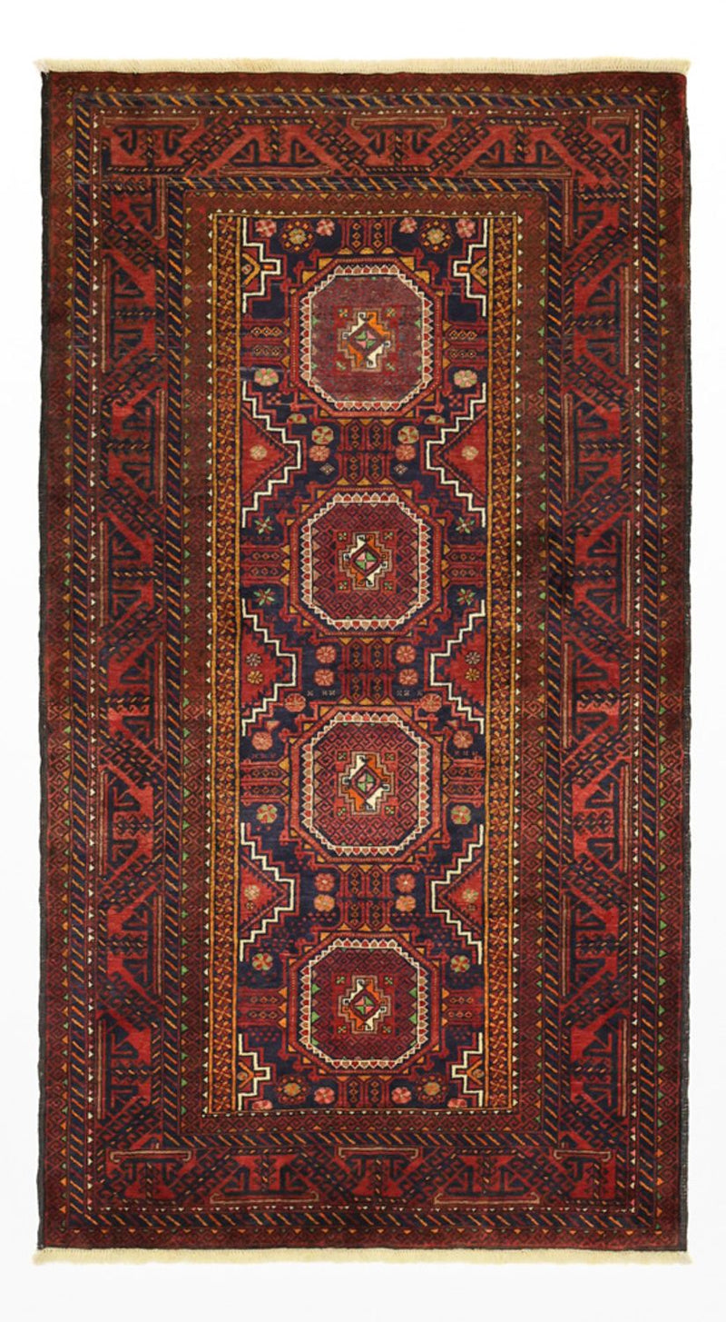 Løber Baluch-tæppe - 188 x 101 cm - mørkerød