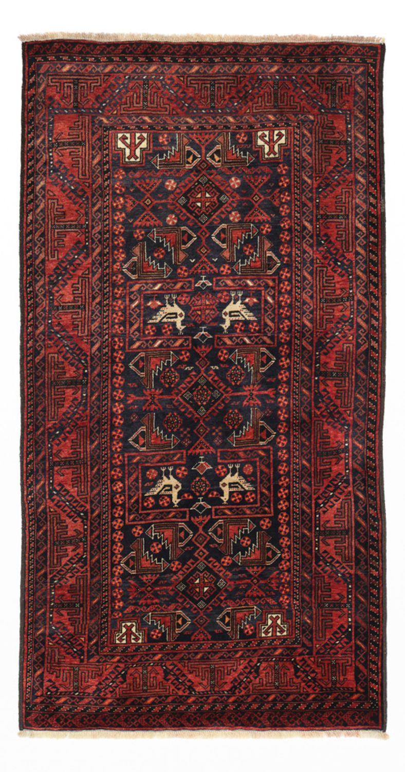 Løber Baluch-tæppe - 200 x 107 cm - mørkerød