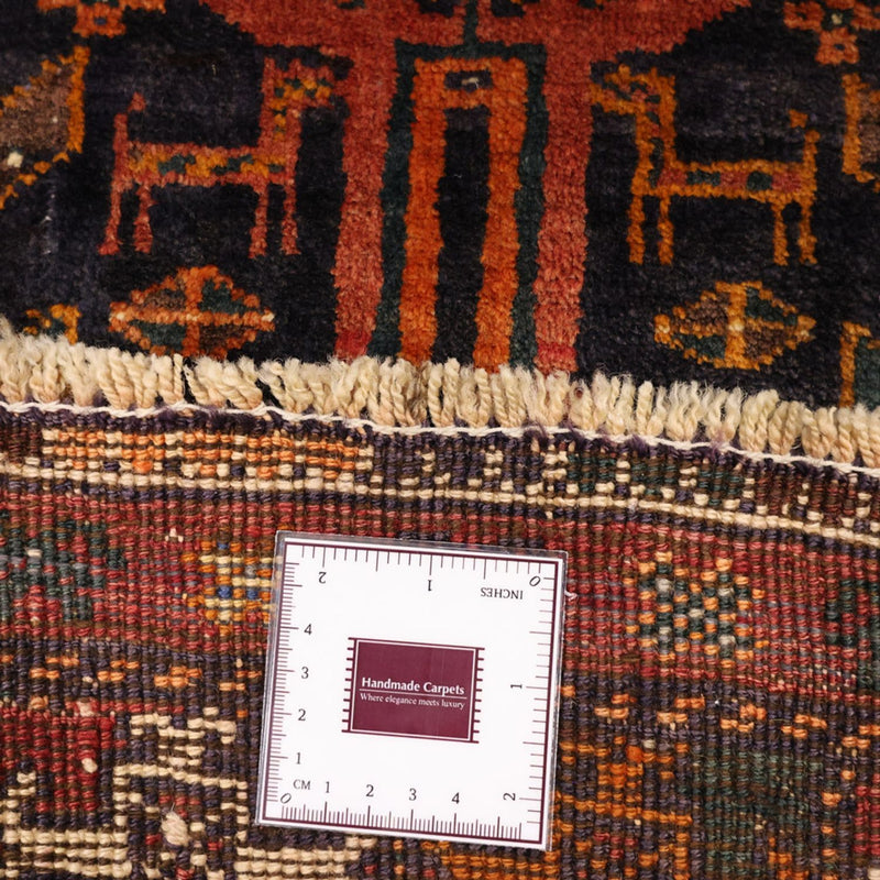 Løber Baluch-tæppe - 212 x 106 cm - mørkerød