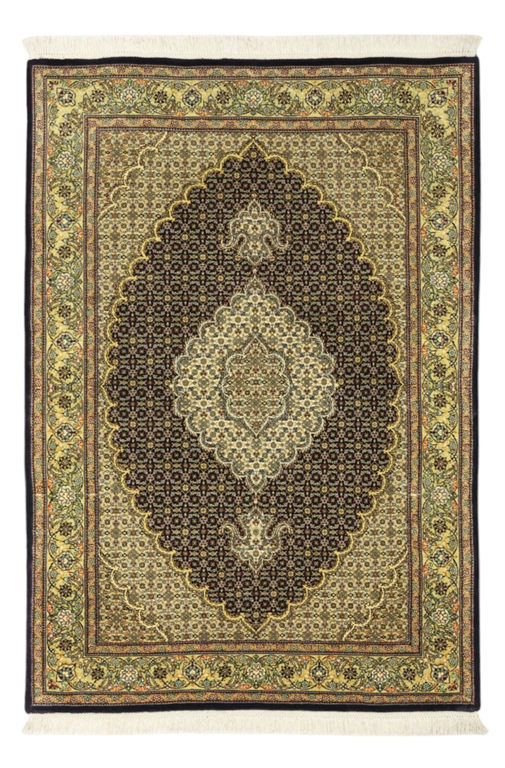 Persisk tæppe - Tabriz - Royal - 146 x 102 cm - mørkegrøn