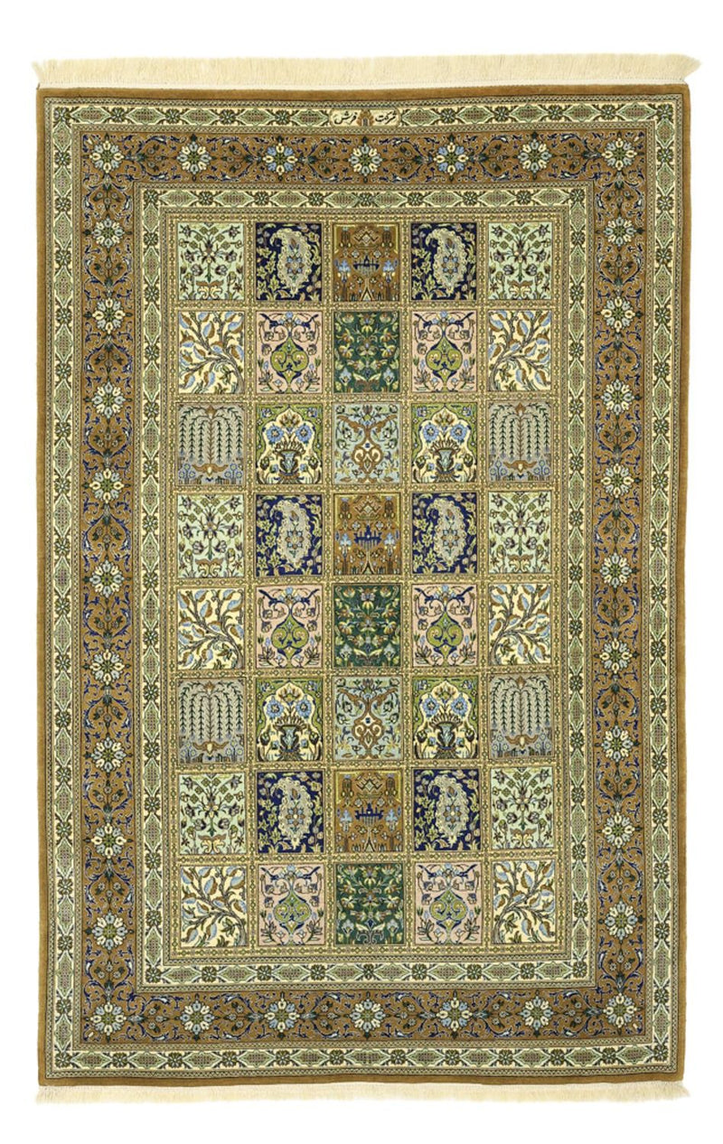 Persisk tæppe - Ghom - Royal - 154 x 102 cm - olivengrøn