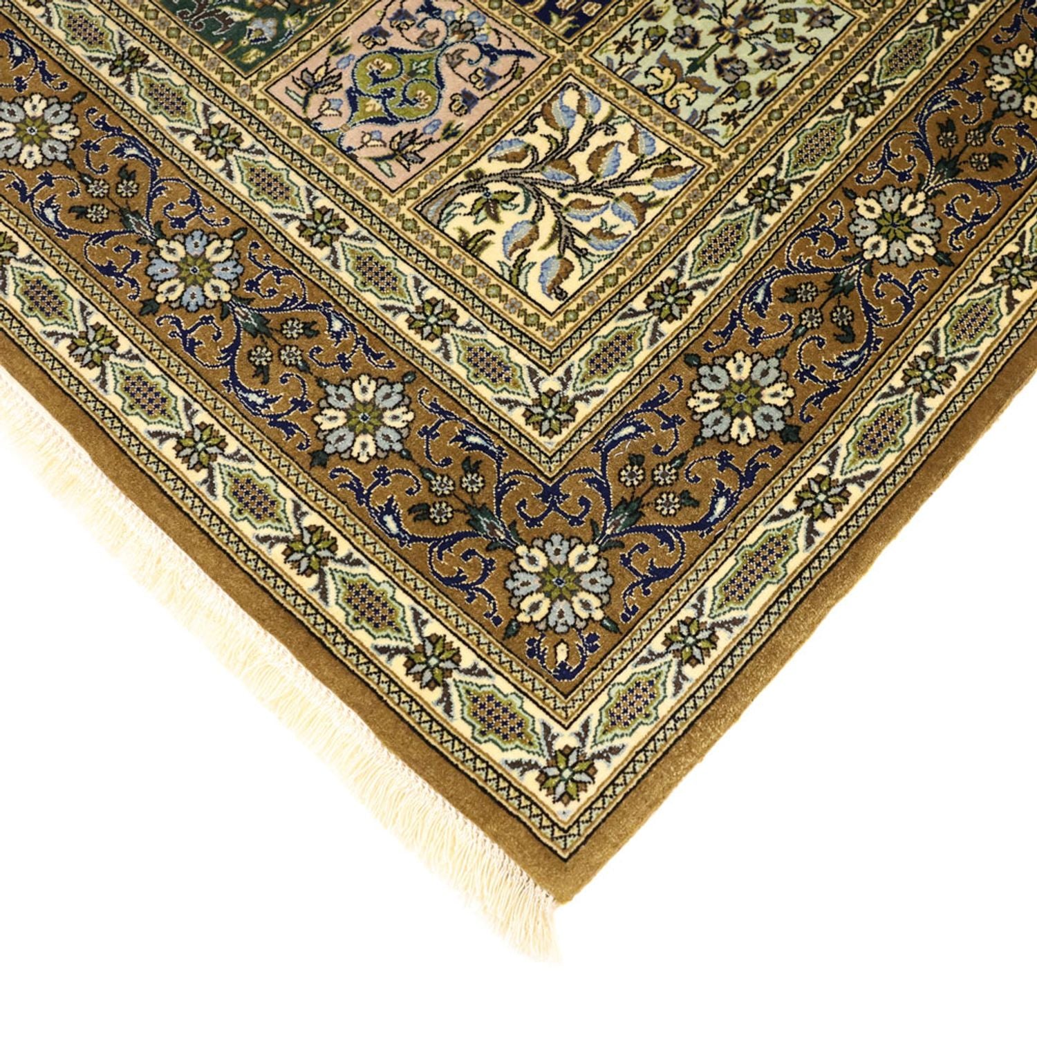 Persisk tæppe - Ghom - Royal - 154 x 102 cm - olivengrøn