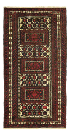 Løber Baluch-tæppe - 194 x 102 cm - mørkerød