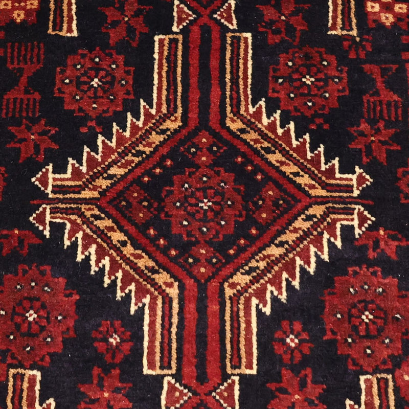 Løber Baluch-tæppe - 199 x 100 cm - mørkerød