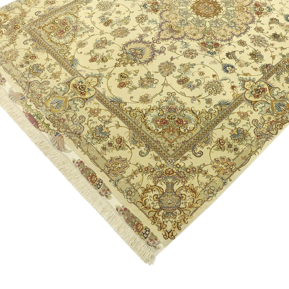 Persisk tæppe - Tabriz - Royal - Halskæde af silke - 219 x 148 cm - beige