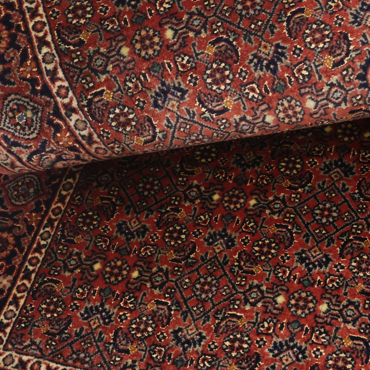 Persisk tæppe - Bijar - 140 x 72 cm - mørkerød