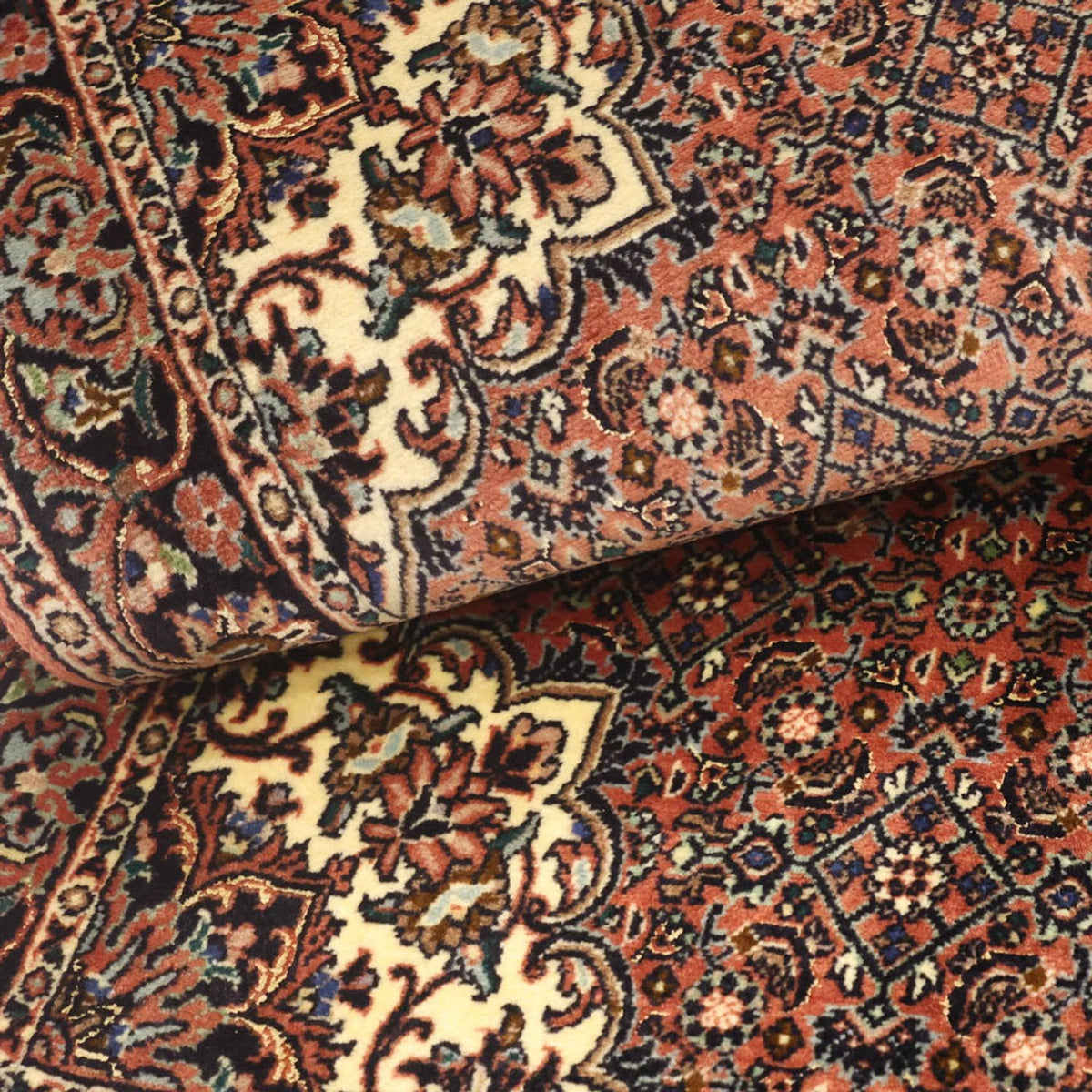 Persisk tæppe - Bijar - 144 x 70 cm - mørkerød