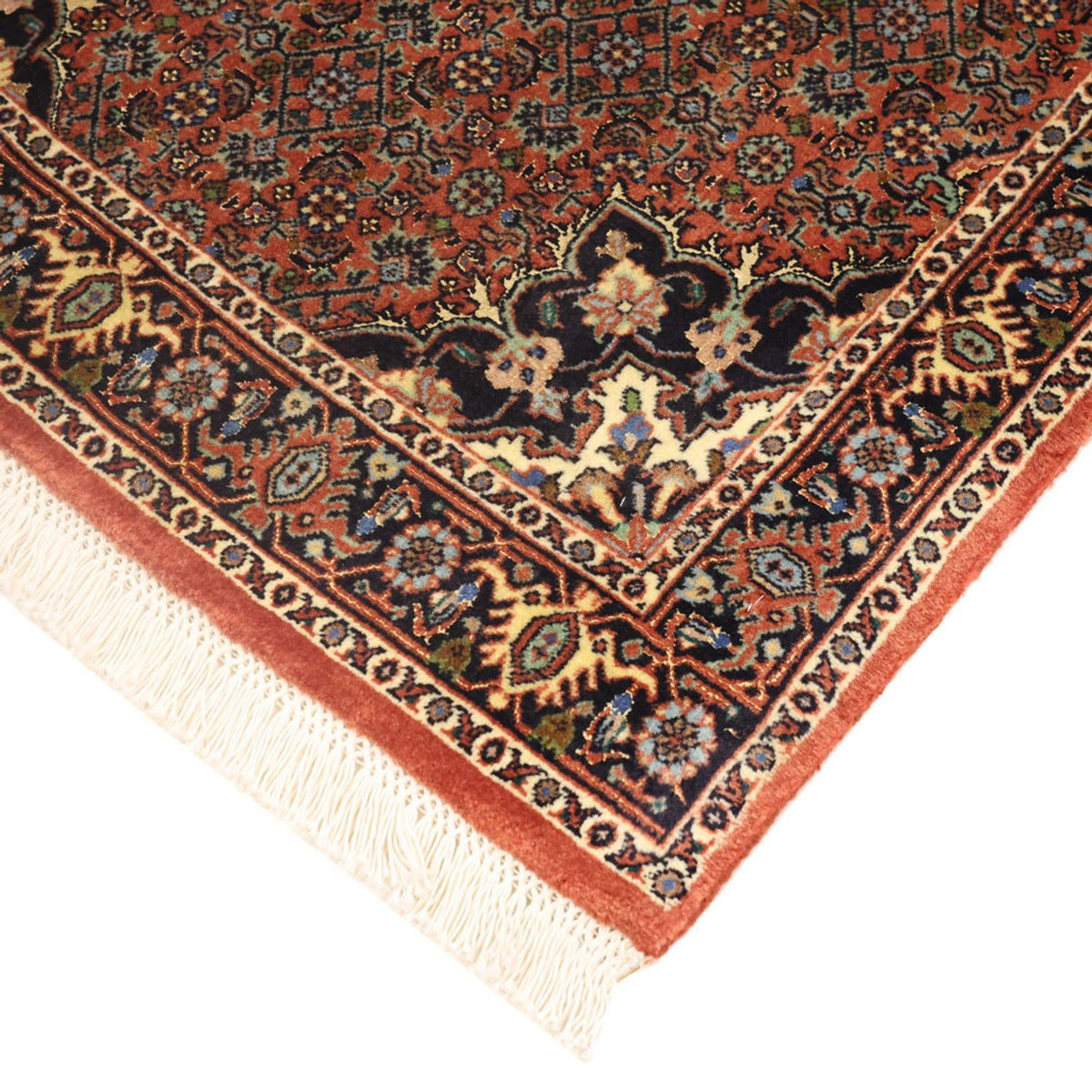 Persisk tæppe - Bijar - 140 x 68 cm - mørkerød