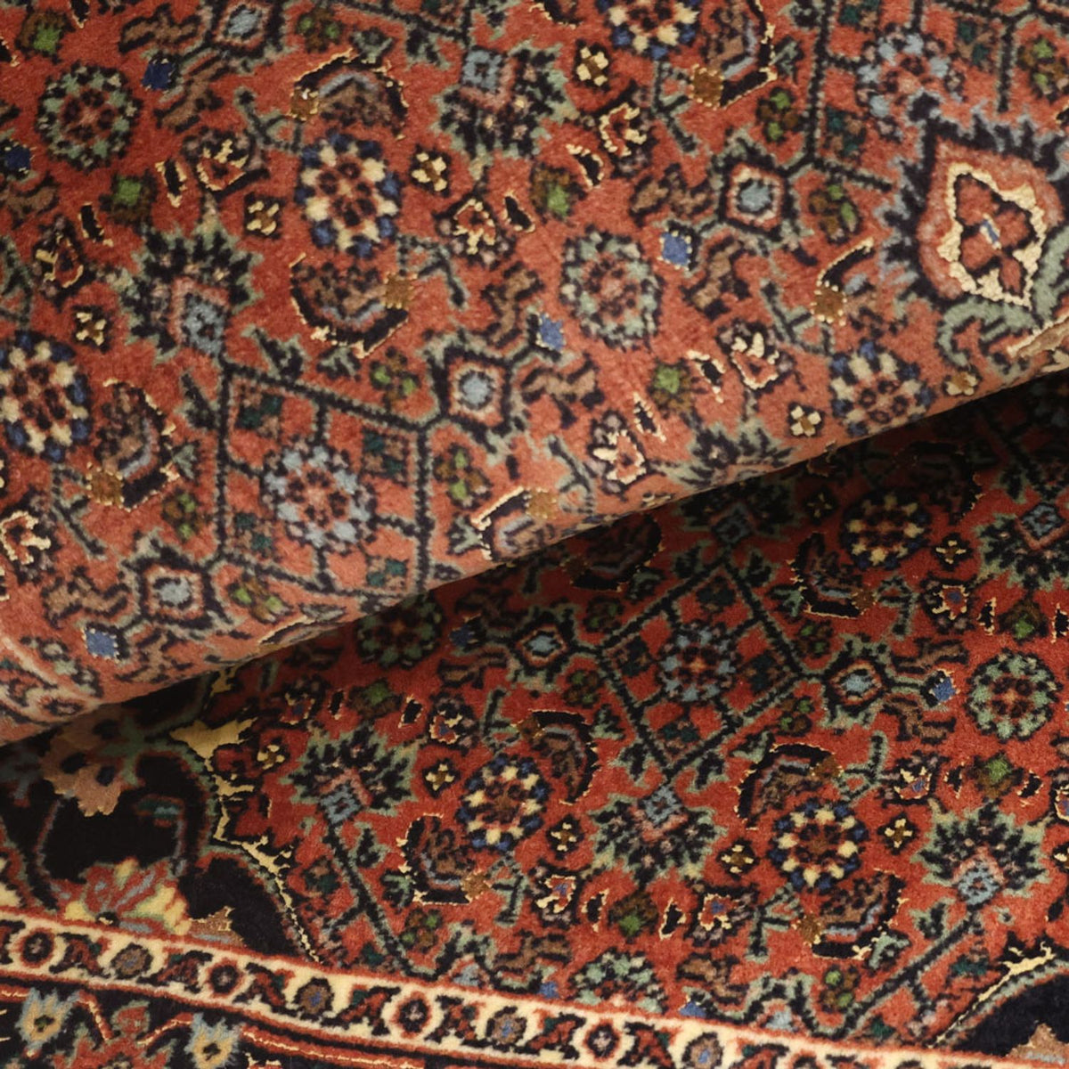 Persisk tæppe - Bijar - 140 x 68 cm - mørkerød