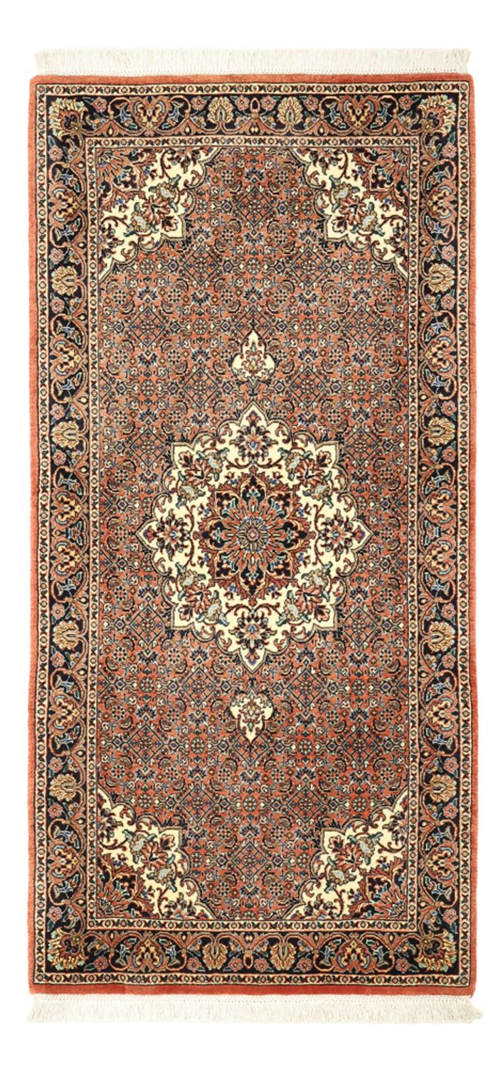 Persisk tæppe - Bijar - 145 x 73 cm - mørkerød