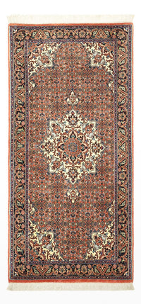 Persisk tæppe - Bijar - 141 x 69 cm - mørkerød