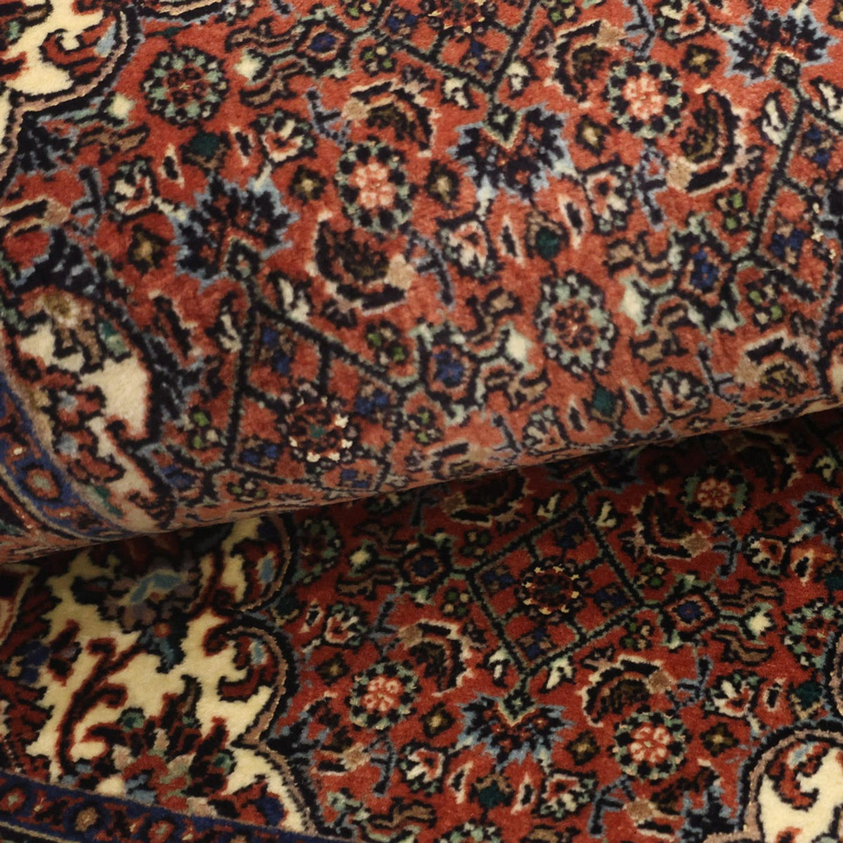 Persisk tæppe - Bijar - 141 x 69 cm - mørkerød