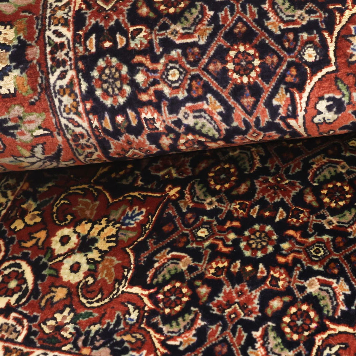 Persisk tæppe - Bijar - 139 x 70 cm - mørkerød