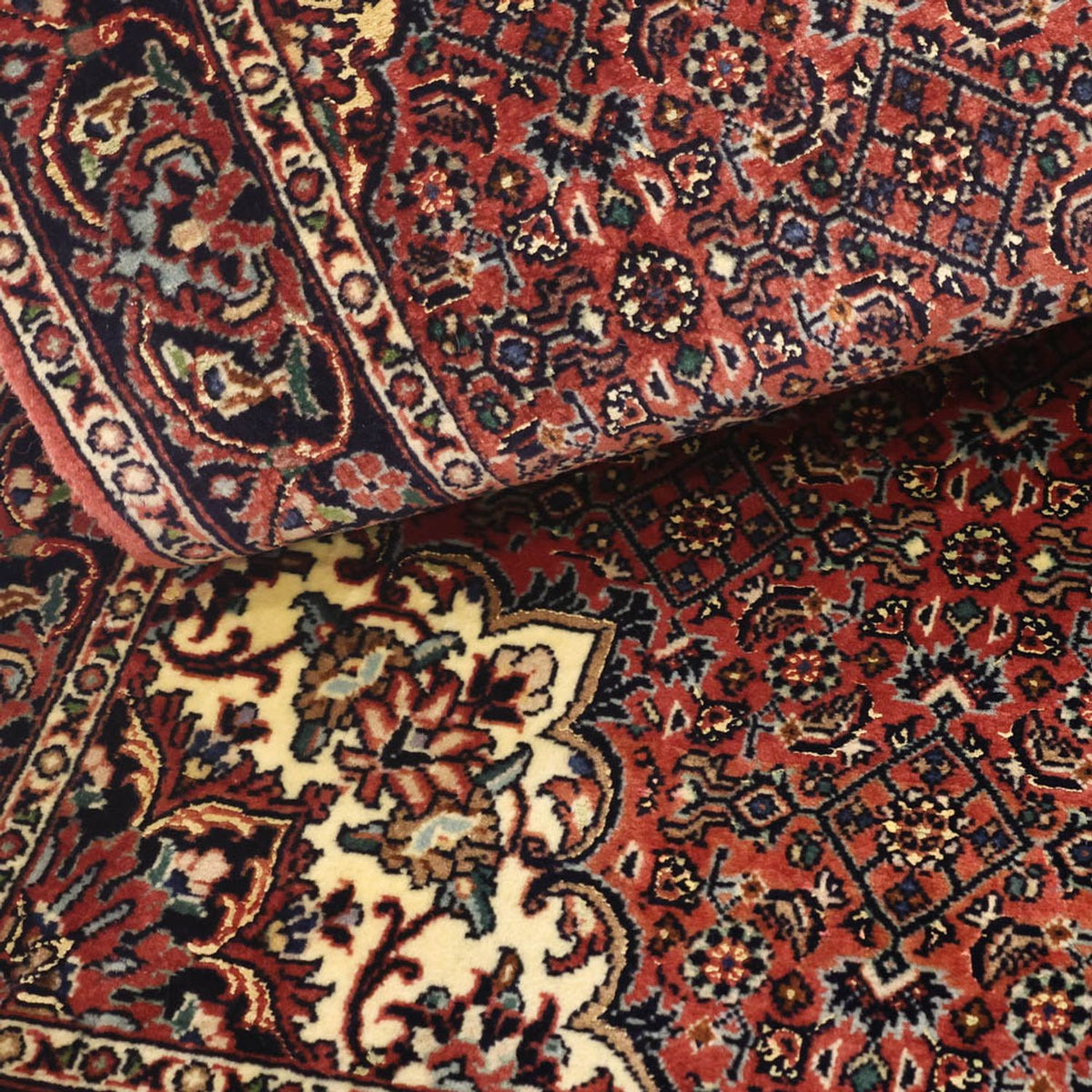 Persisk tæppe - Bijar - 148 x 69 cm - mørkerød