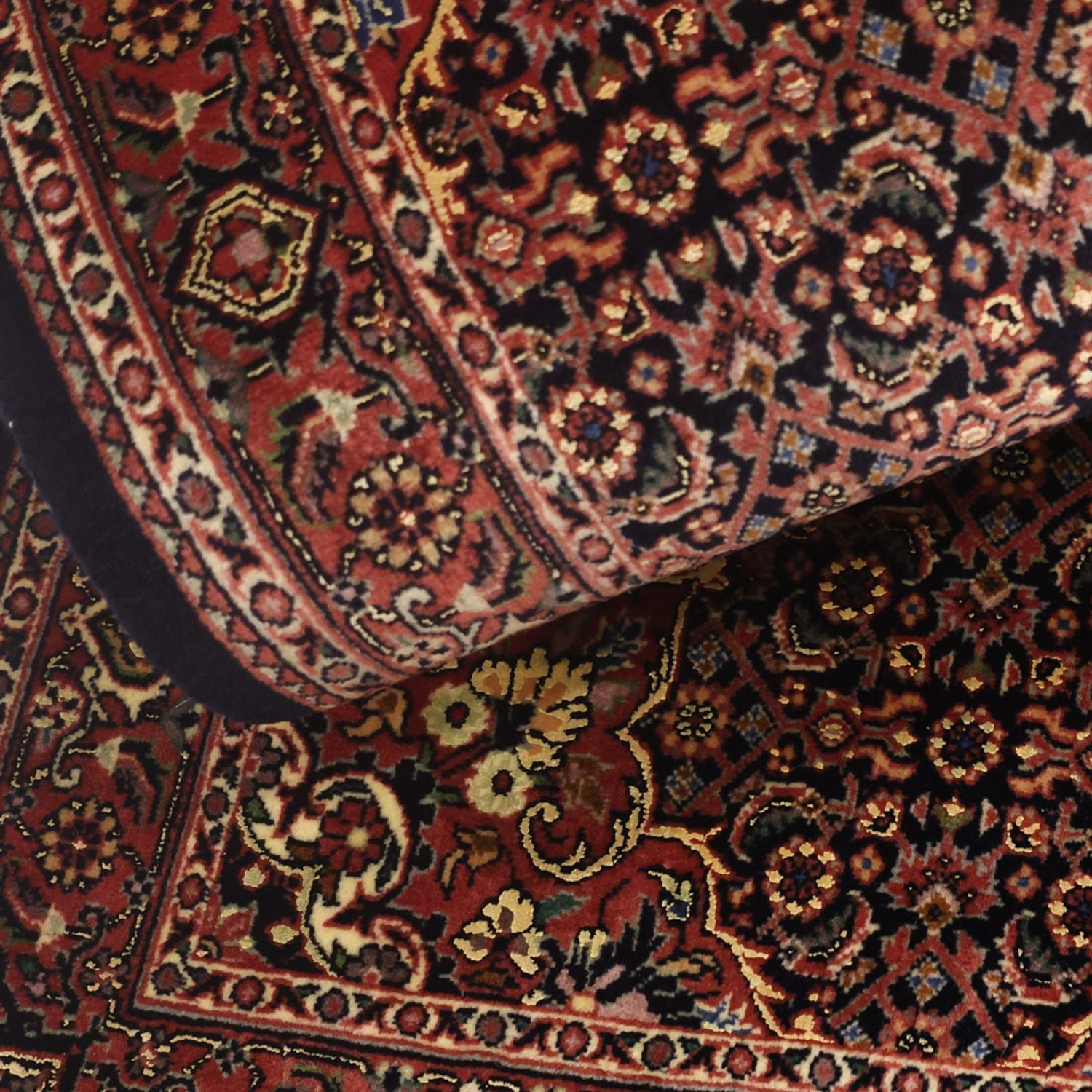 Persisk tæppe - Bijar - Royal - 140 x 70 cm - mørkerød