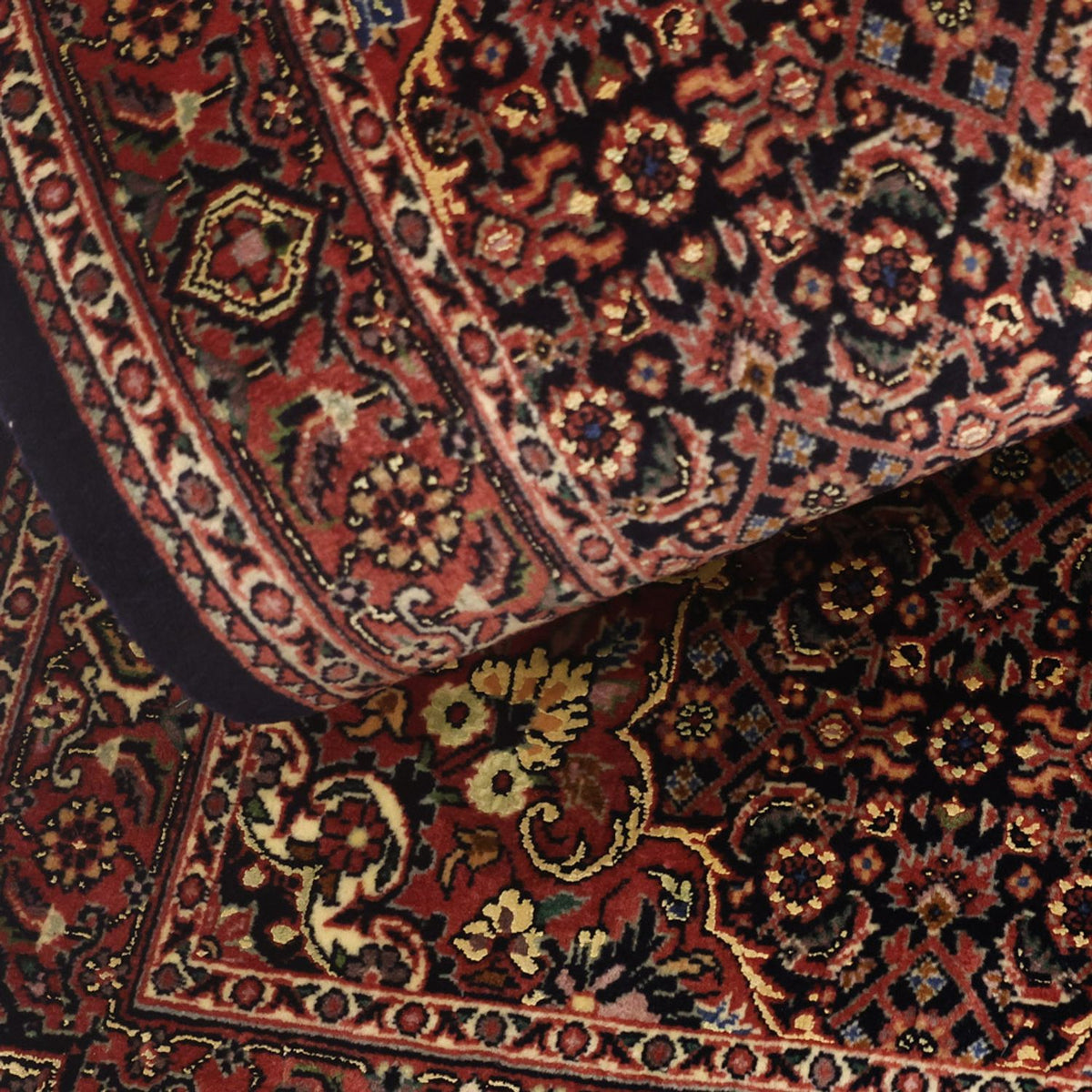 Persisk tæppe - Bijar - Royal - 140 x 70 cm - mørkerød