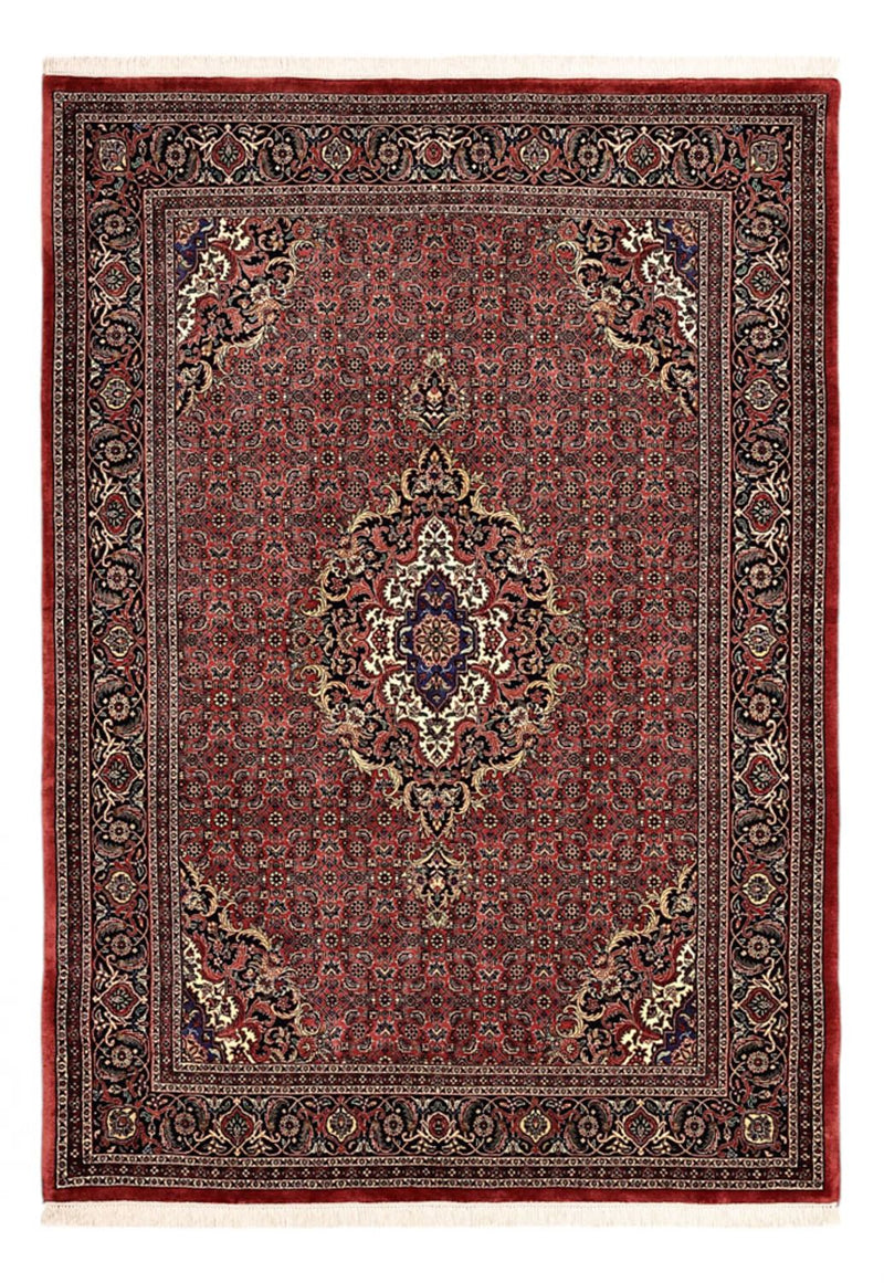 Persisk tæppe - Bijar - Royal - 204 x 145 cm - mørkerød