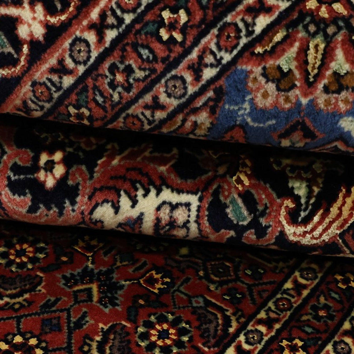 Persisk tæppe - Bijar - Royal - 204 x 145 cm - mørkerød