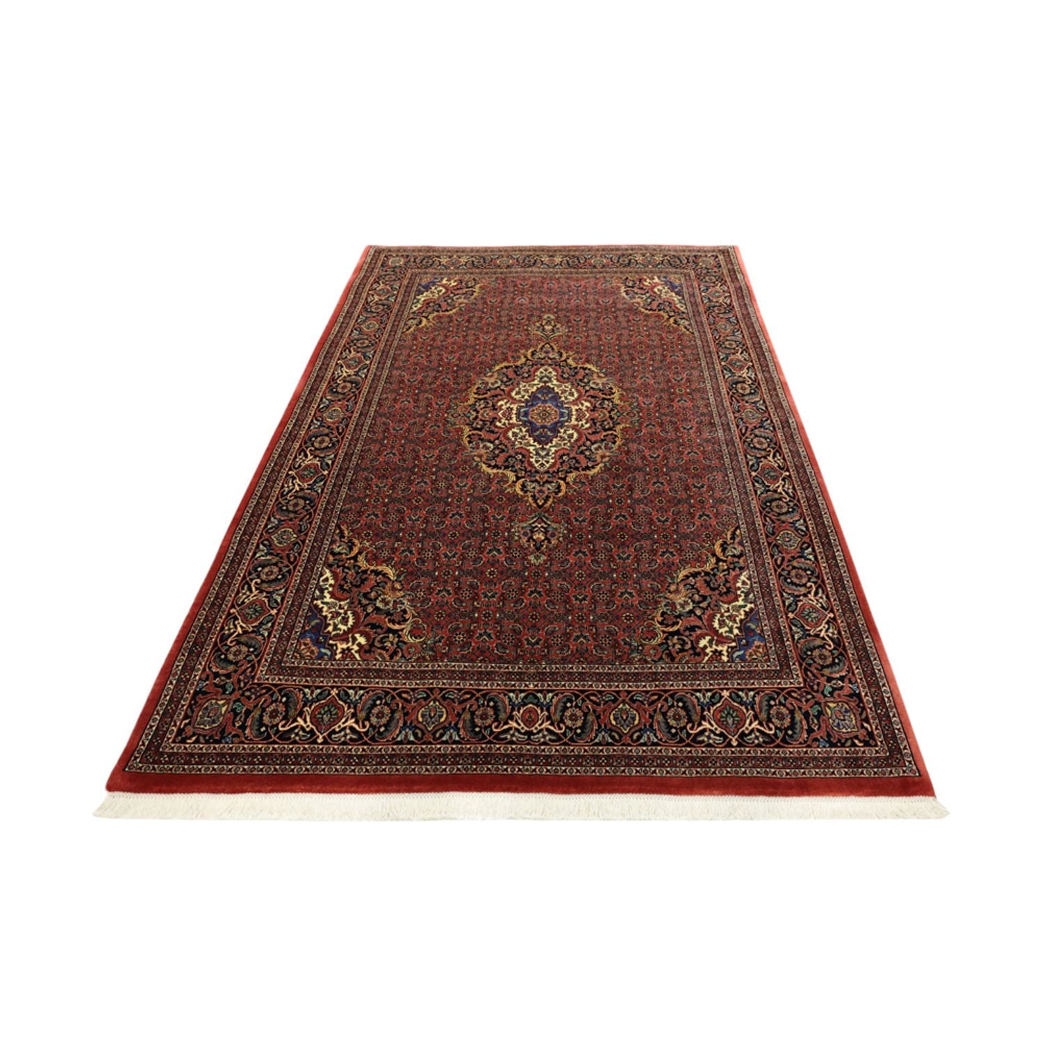 Persisk tæppe - Bijar - Royal - 204 x 145 cm - mørkerød