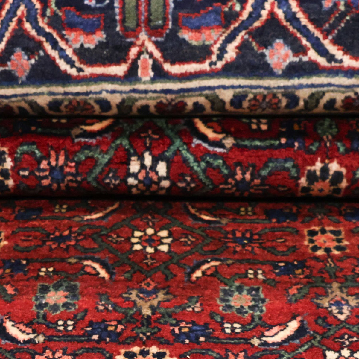 Persisk tæppe - Bijar - Royal - 288 x 168 cm - mørkerød