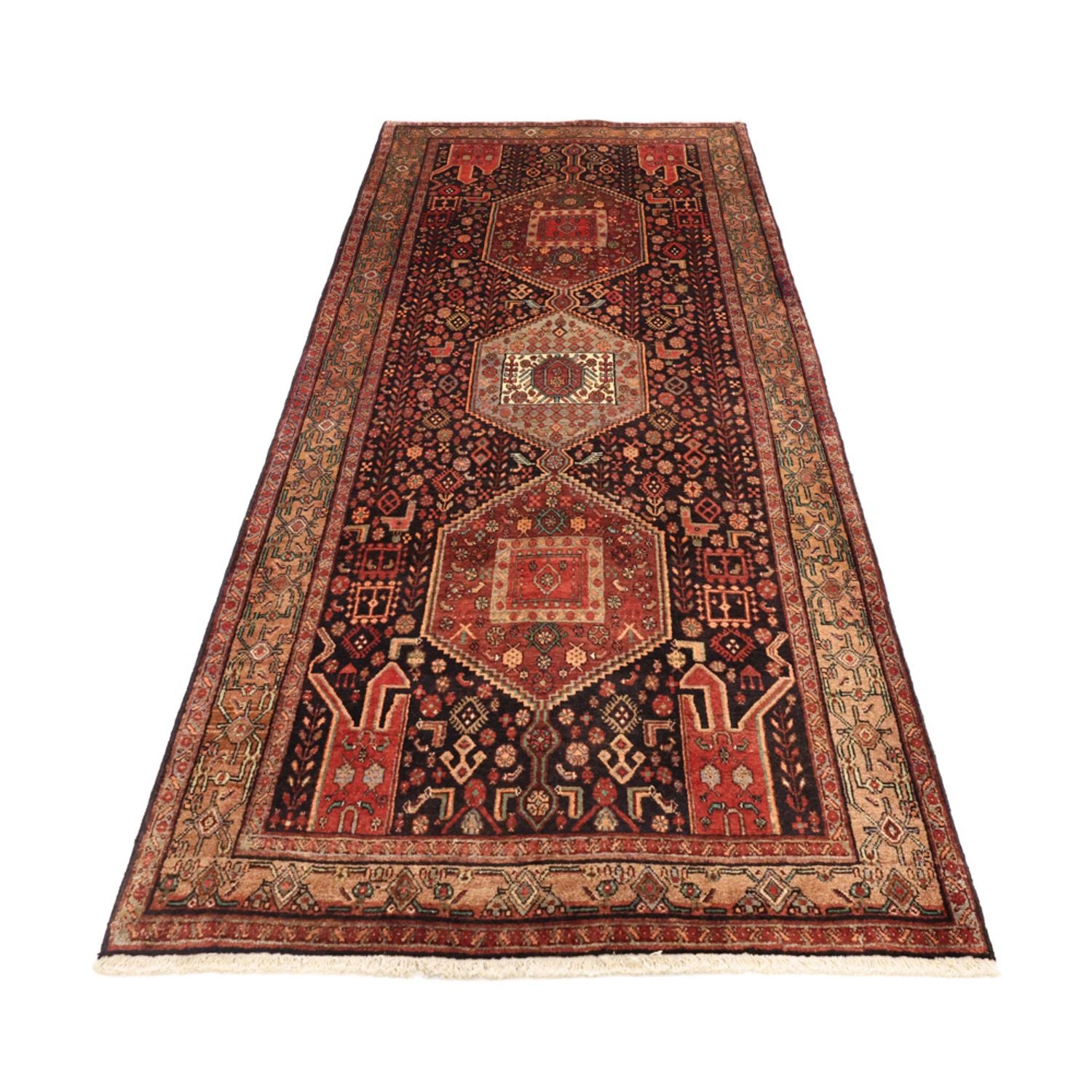 Løber Persisk tæppe - Nomadisk - 295 x 130 cm - mørkerød