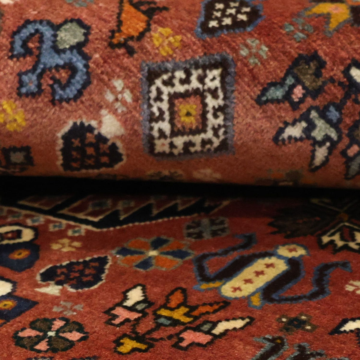 Gabbeh-tæppe - Kashkuli Persisk - 150 x 105 cm - mørkerød