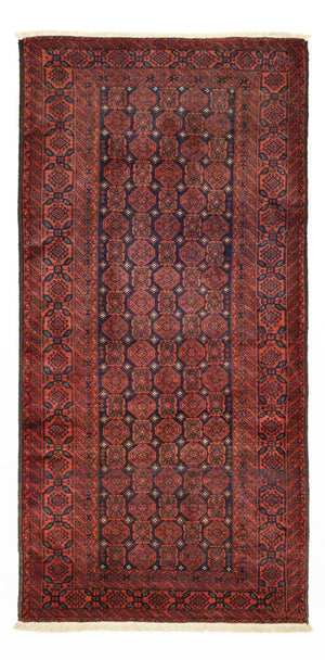 Løber Baluch-tæppe - 215 x 112 cm - mørkerød
