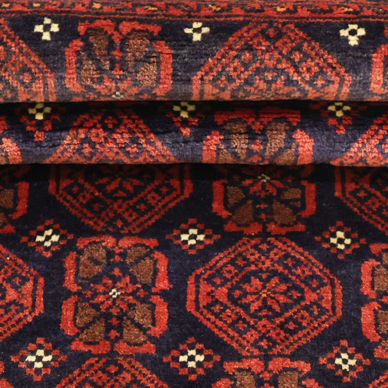 Løber Baluch-tæppe - 215 x 112 cm - mørkerød