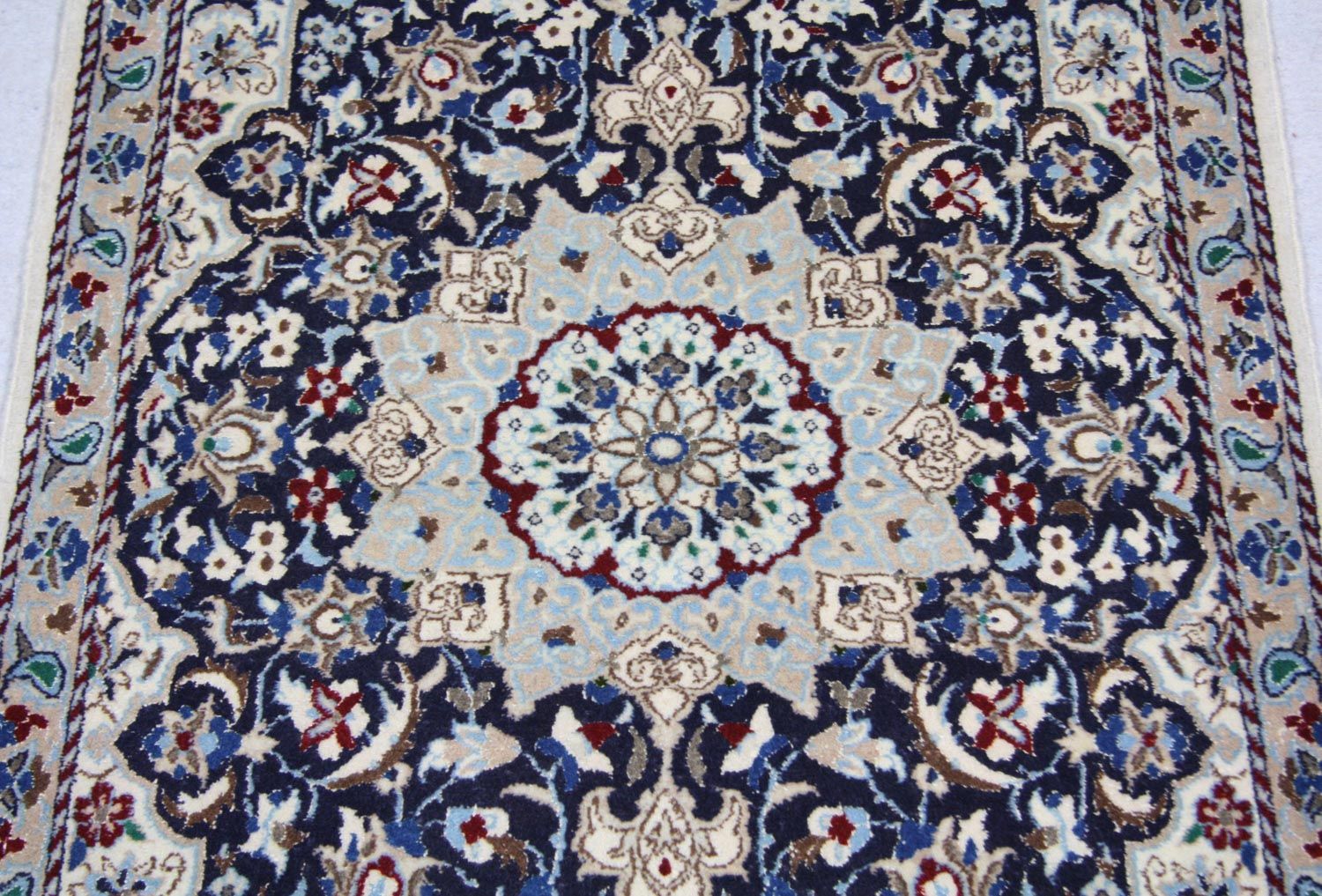 Persisk tæppe - Nain - 128 x 88 cm - blå