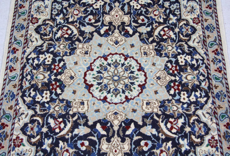Persisk tæppe - Nain - 128 x 88 cm - blå