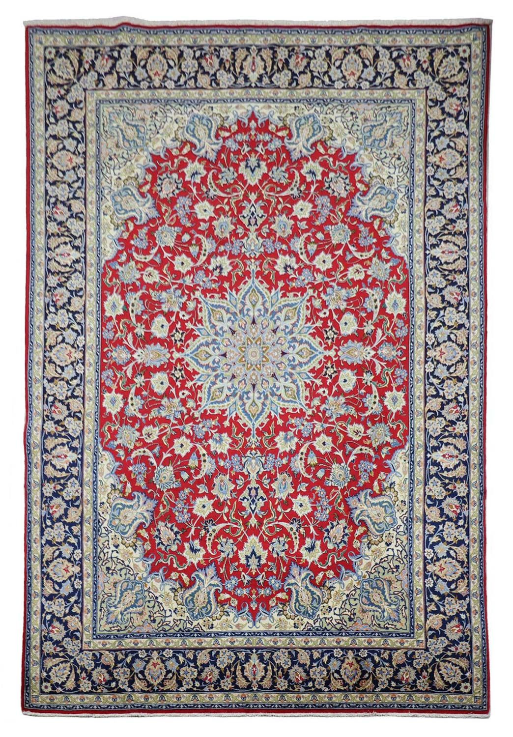 Persisk tæppe - Isfahan - Premium - 303 x 203 cm - rød