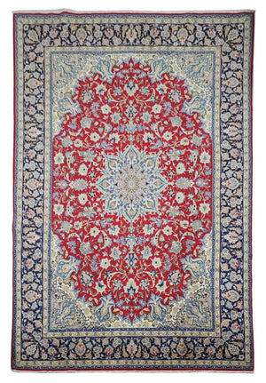 Persisk tæppe - Isfahan - Premium - 303 x 203 cm - rød