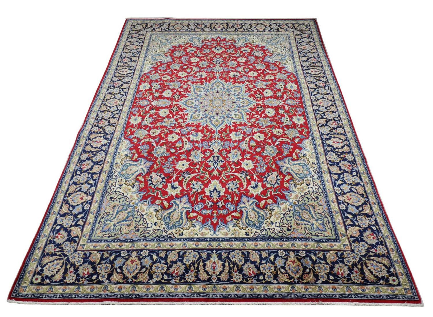 Persisk tæppe - Isfahan - Premium - 303 x 203 cm - rød