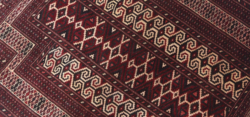 Afghansk tæppe - Bukhara - 120 x 90 cm - mørkerød