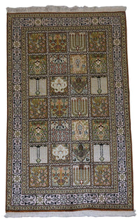 Silketæppe - Kashmir Silk - 152 x 90 cm - brun