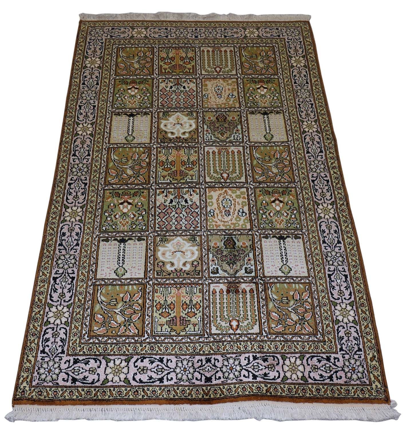 Silketæppe - Kashmir Silk - 152 x 90 cm - brun
