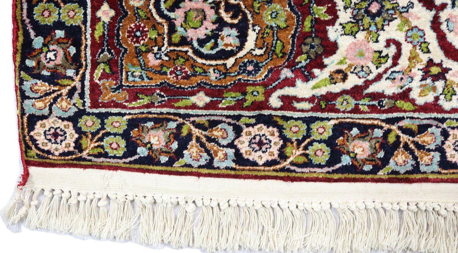 Silketæppe - Kashmir Silk - 152 x 98 cm - sort