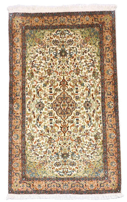 Silketæppe - Kashmir Silk - 155 x 99 cm - beige