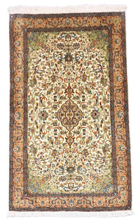 Silketæppe - Kashmir Silk - 155 x 99 cm - beige