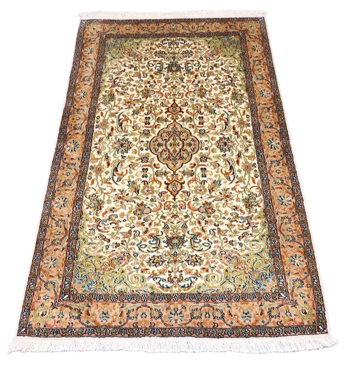 Silketæppe - Kashmir Silk - 155 x 99 cm - beige