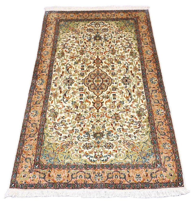Silketæppe - Kashmir Silk - 155 x 99 cm - beige