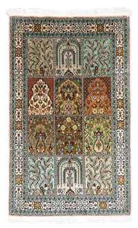 Silketæppe - Kashmir Silk - 151 x 95 cm - turkis