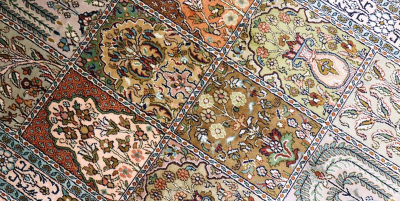 Silketæppe - Kashmir Silk - 151 x 95 cm - turkis