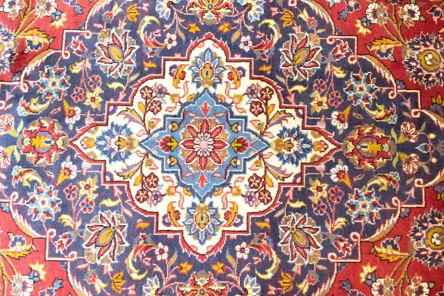 Persisk tæppe - Keshan - 401 x 304 cm - rød