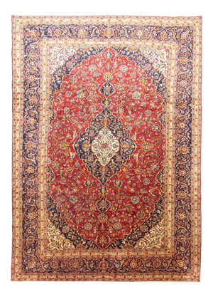 Persisk tæppe - Keshan - 415 x 291 cm - blå