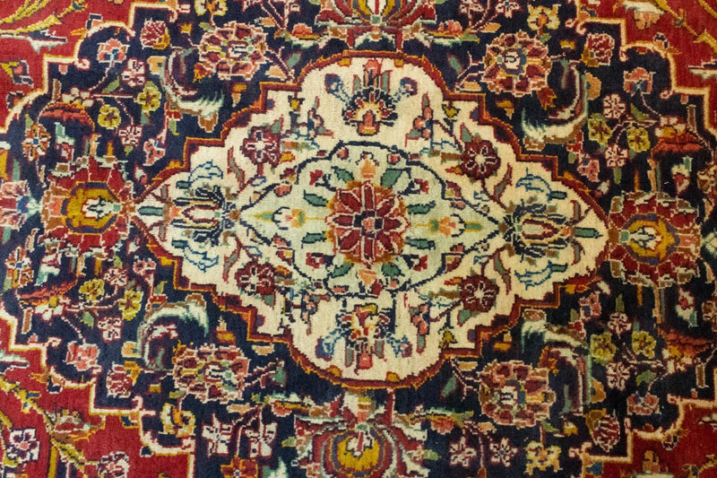 Persisk tæppe - Keshan - 415 x 291 cm - blå