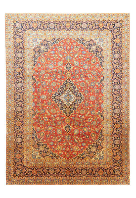Persisk tæppe - Keshan - 382 x 270 cm - orange