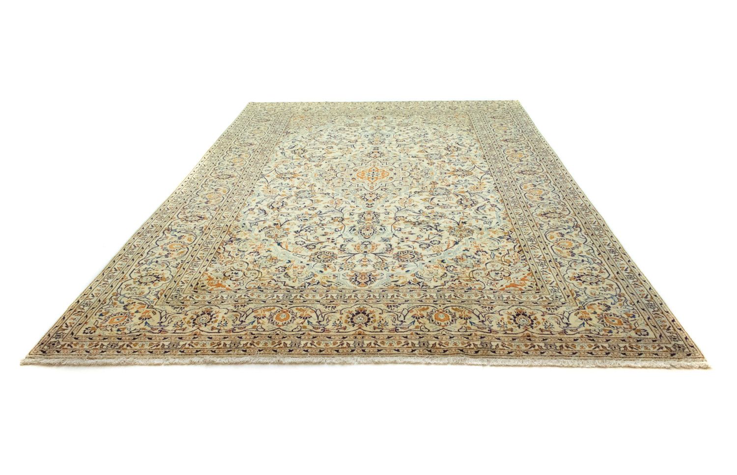 Persisk tæppe - Keshan - 369 x 246 cm - beige