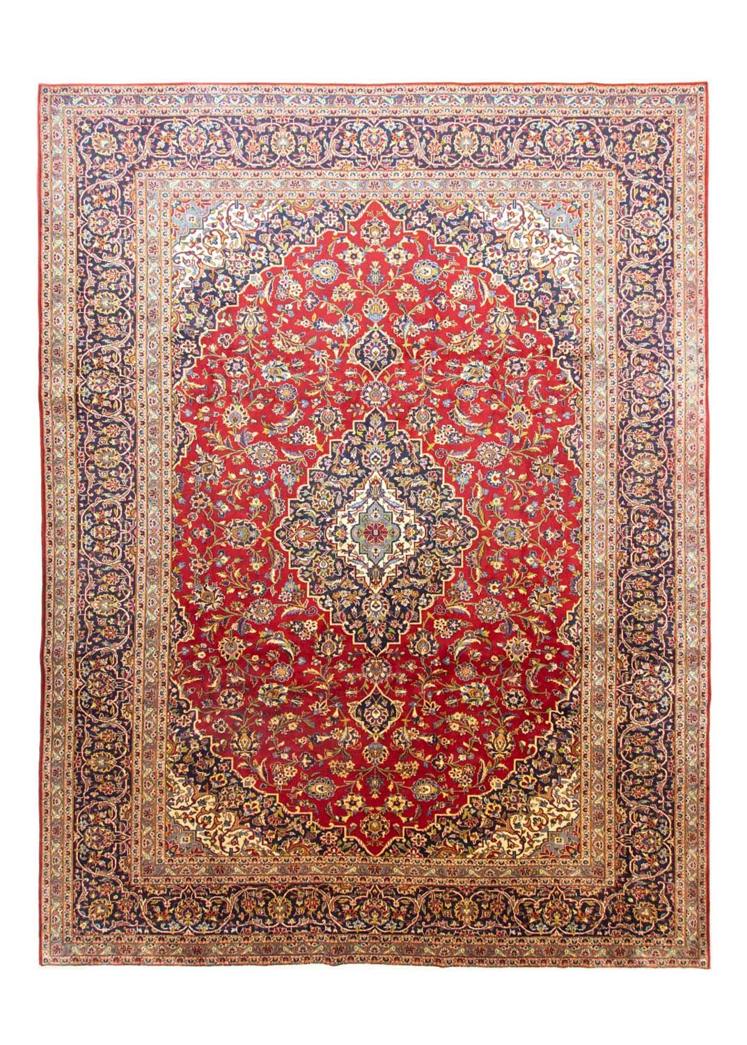 Persisk tæppe - Keshan - 390 x 297 cm - rød